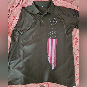 NEW American Flag Polo Shirt